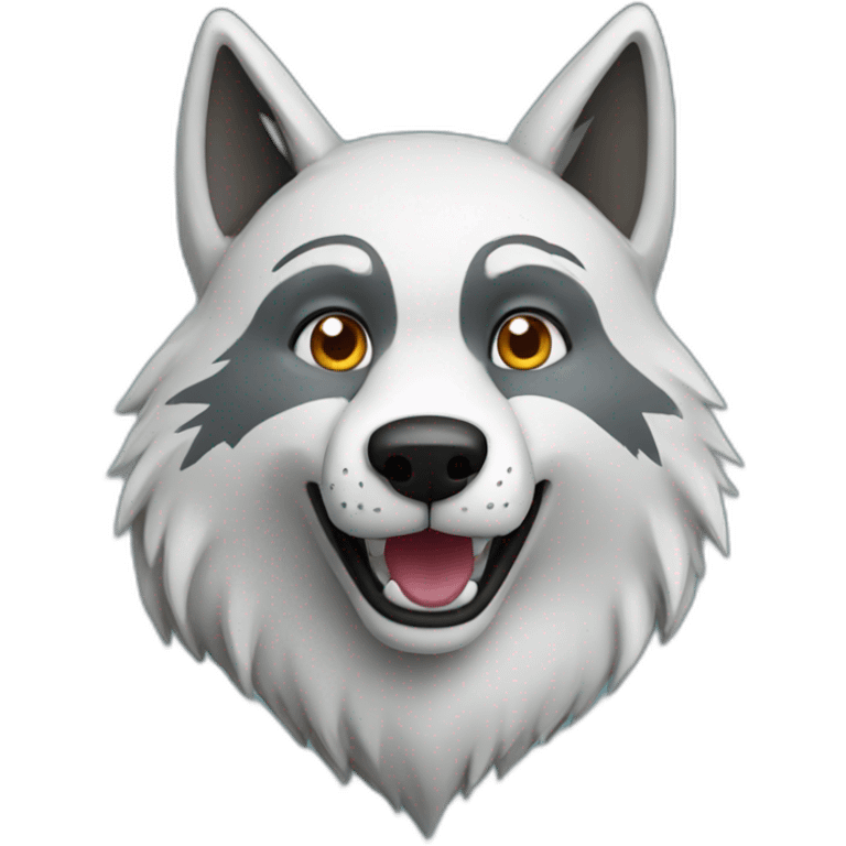 wolf saying hello emoji