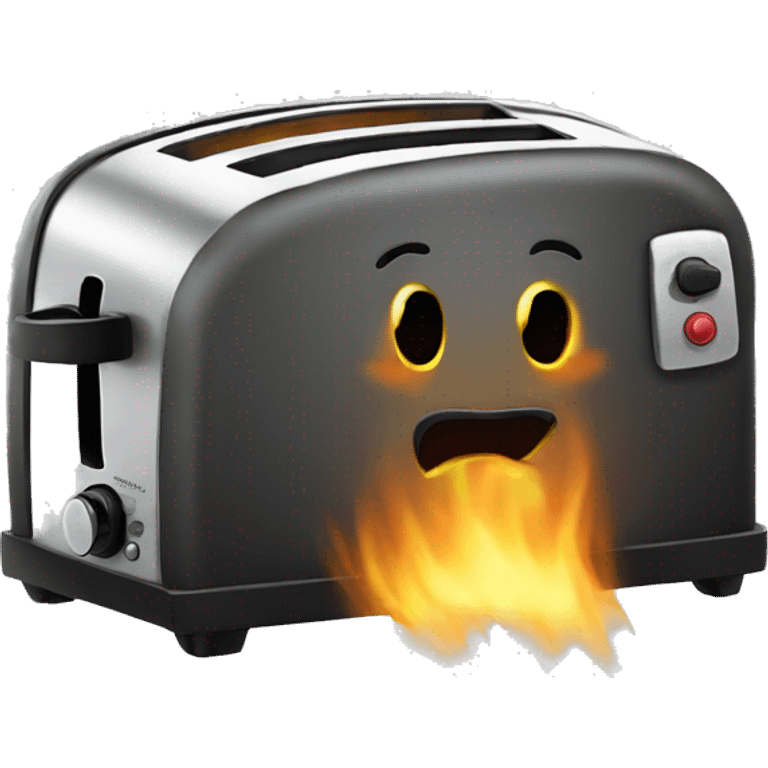 Toaster with burnt toast inside emoji