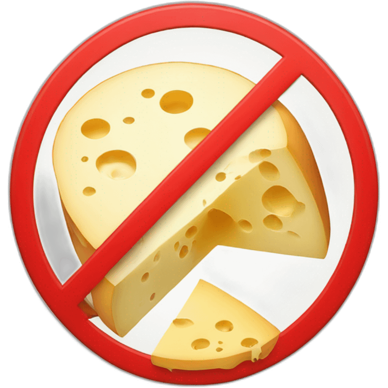 cheese inside a red 'no-smoking' sign emoji