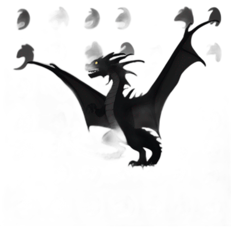 Black dragon silhouette  emoji