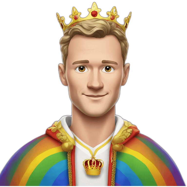 Jonathan Toews as a rainbow king with a royal robe on emoji