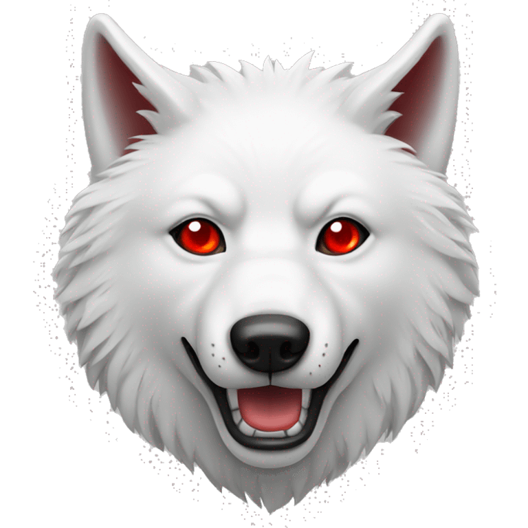 white wolf with red red eyes emoji