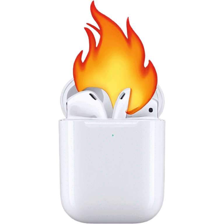 Air pods inside a flaming heart  emoji