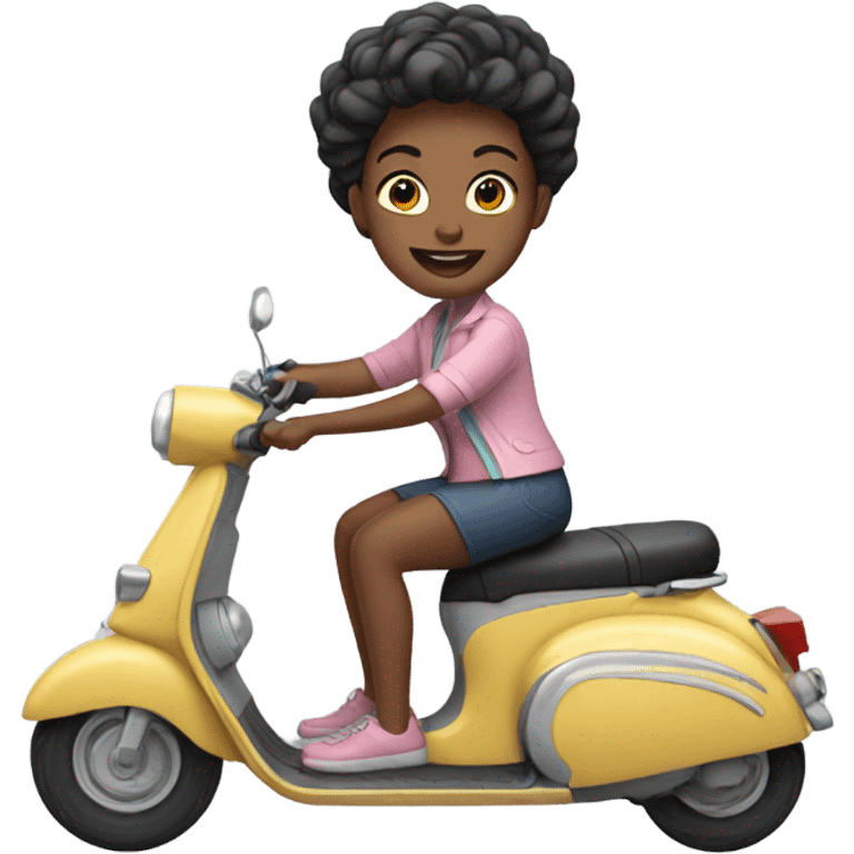 Betty riding a scooter emoji