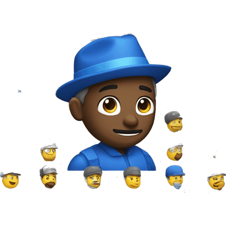 UM homem USANDO BONÉ azul FAZENDO SINAL DE POSITIVO emoji