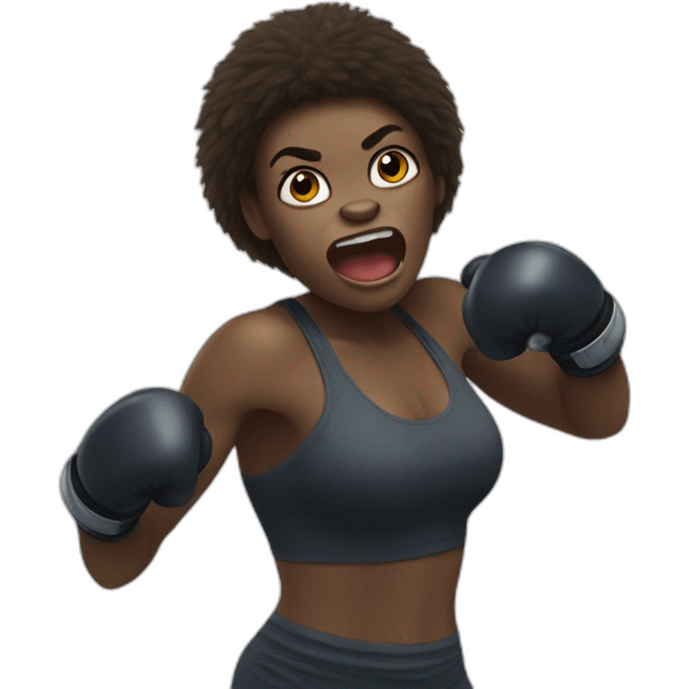 Gorilla boxing woman emoji