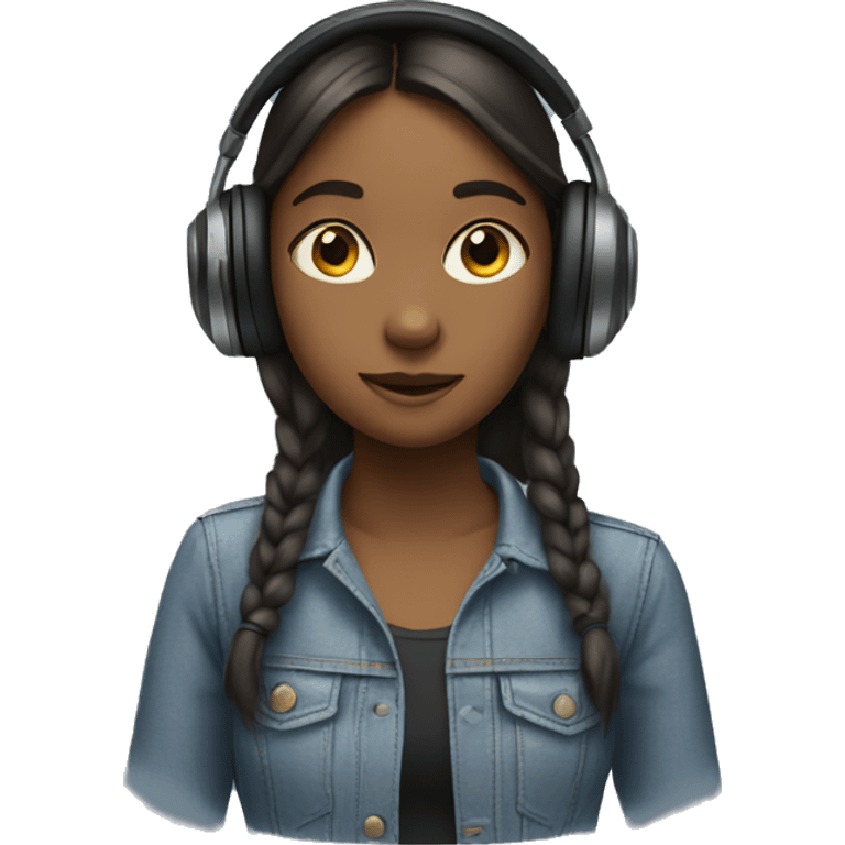 girl with headphones emoji