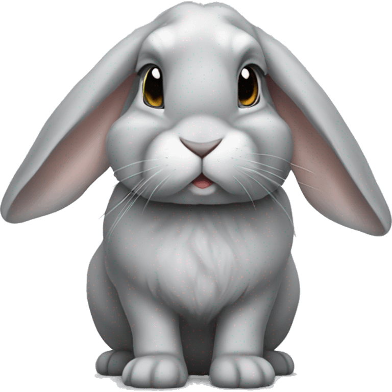 Gray French lop rabbit emoji