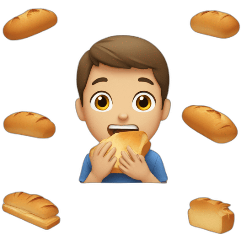 A kid eating bread  emoji