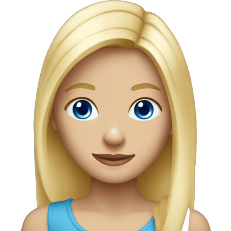 Blonde hair, blue eyes girl Age 13 emoji