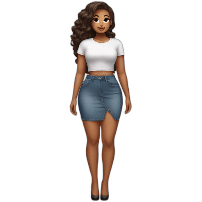 Curvy beauty skirt sits emoji