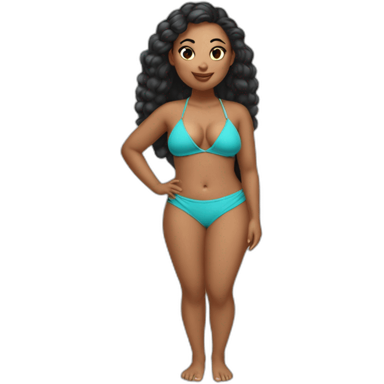 full body curvy blasian girl beach emoji