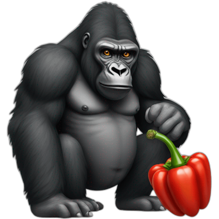 a gorilla smoking hot chili peppers emoji