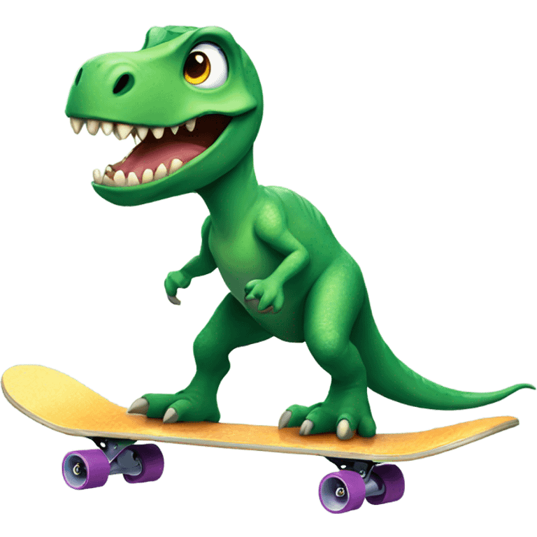 dinosaur on a skateboard emoji