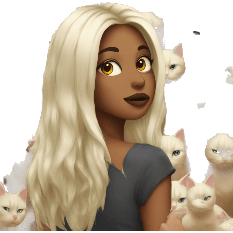 hot girl kiss cat emoji