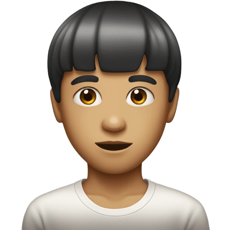 A ugly boy with a bowl cut emoji