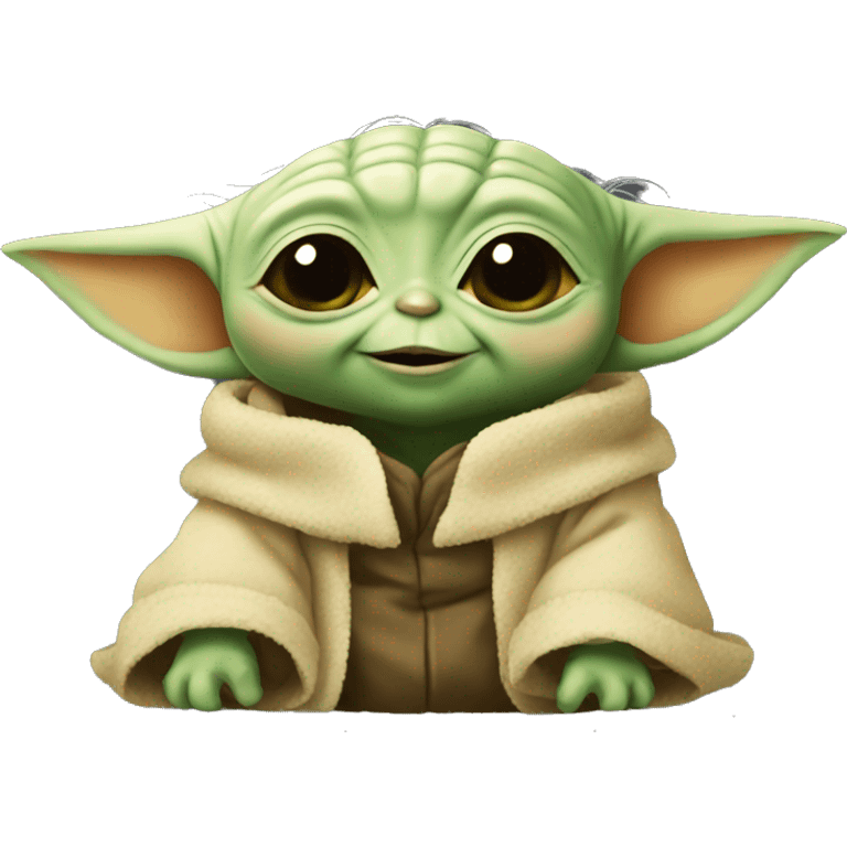 yellow baby Yoda smiling emoji