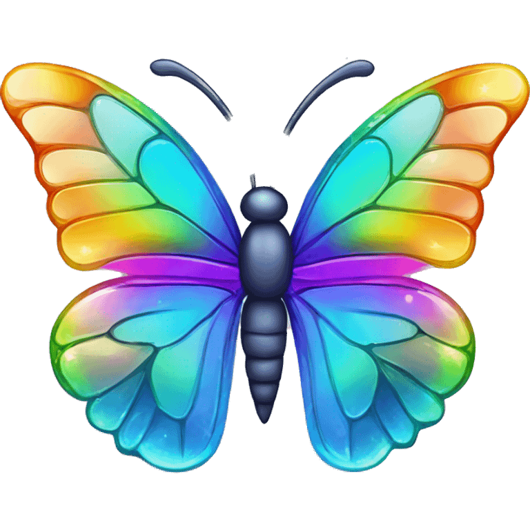 One Shiny-Colorful-Iridescent-Sparkle-Rainbow-Gradient-Crystal-Gem-Butterfly-Crystal-Fly emoji