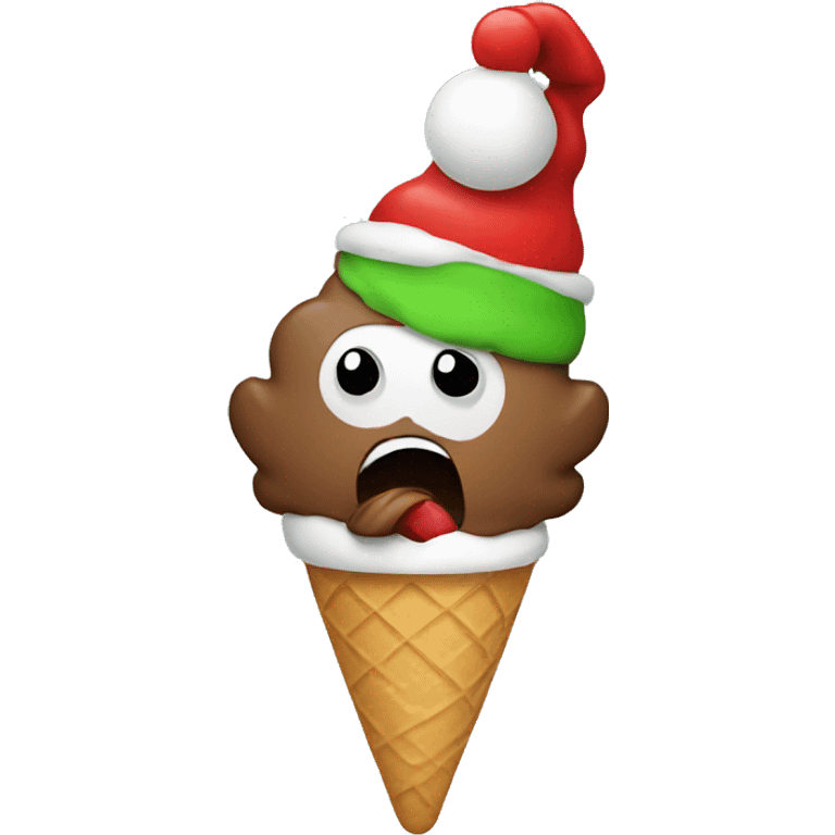 Christmas eating ice cream  emoji