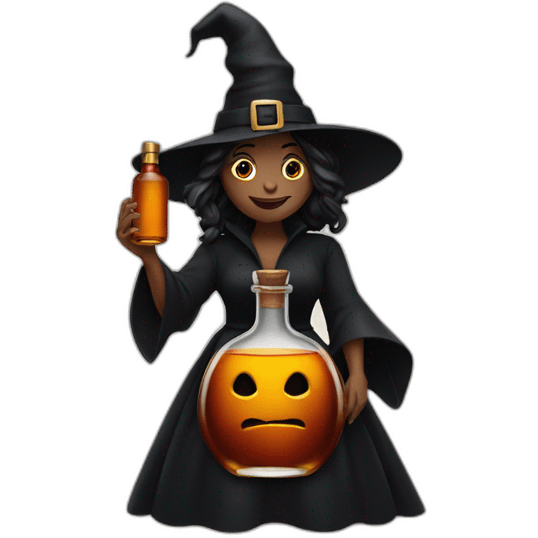 witch with hennessy bottle emoji