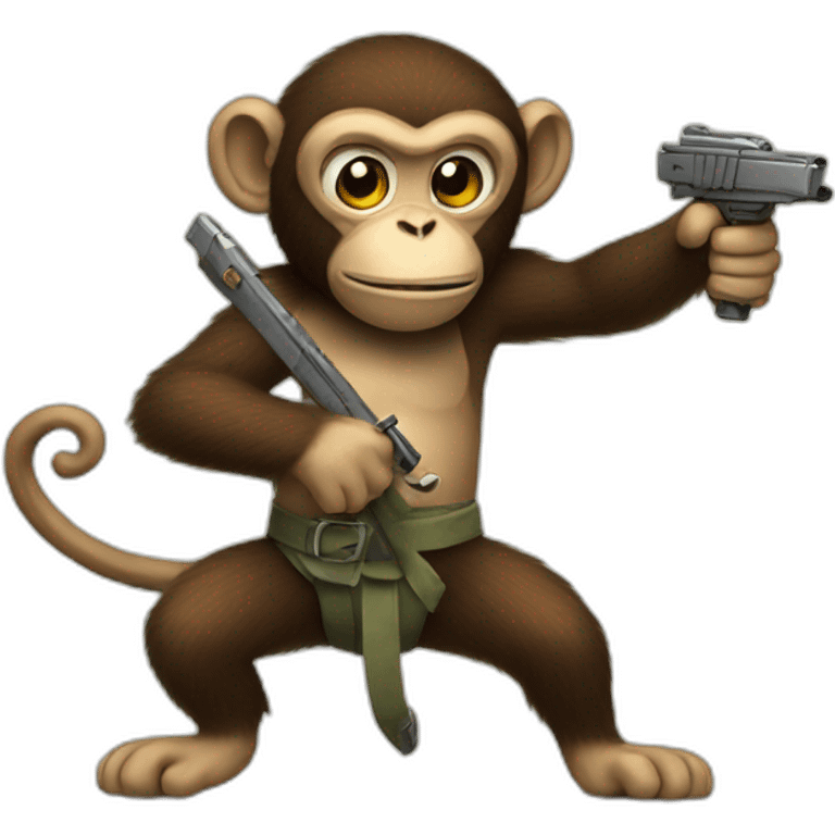 Monkey with a weapon emoji