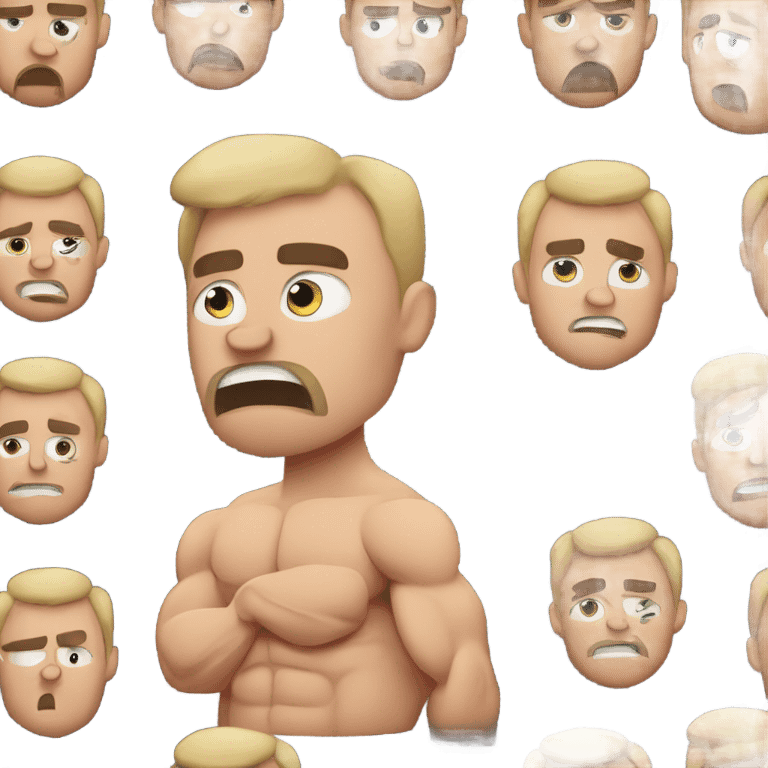 muscle man sad emoji