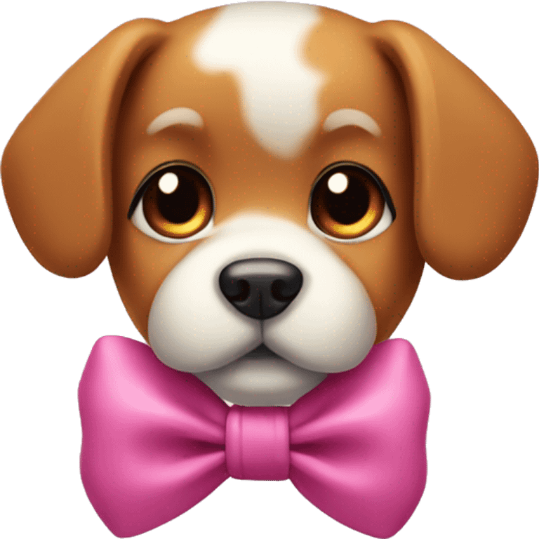 Cute dog with a bow emoji