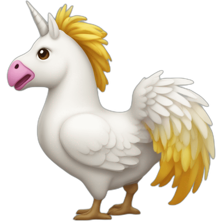 Licorne sur une poule emoji