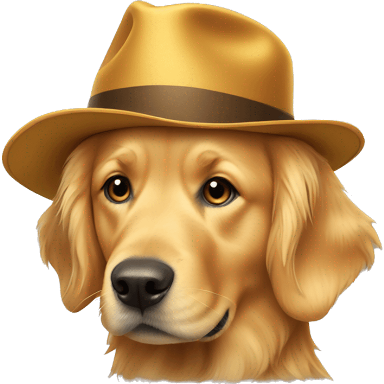 golden retriever wearing a hat emoji