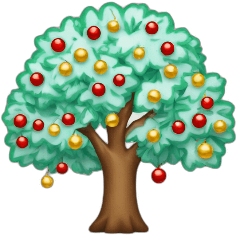 Un árbol de navidad con luses emoji