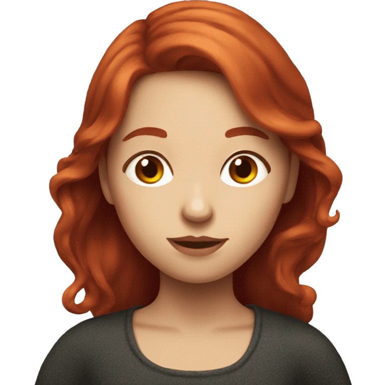 Portrait of a red-haired girl who drinks red wine emoji