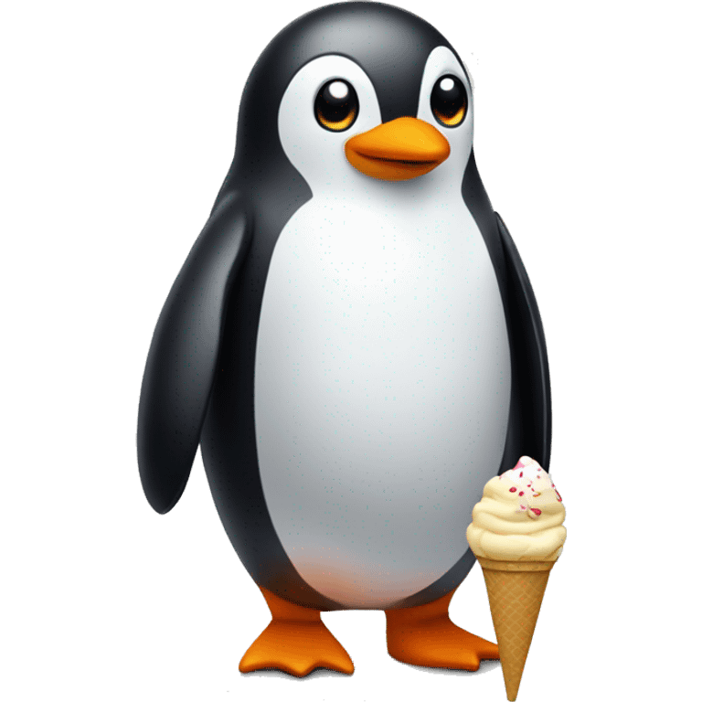 penguin HOLDING ICE CREAM emoji