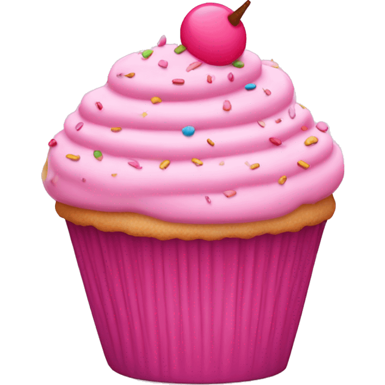 Pink cupcake with sprinkles emoji