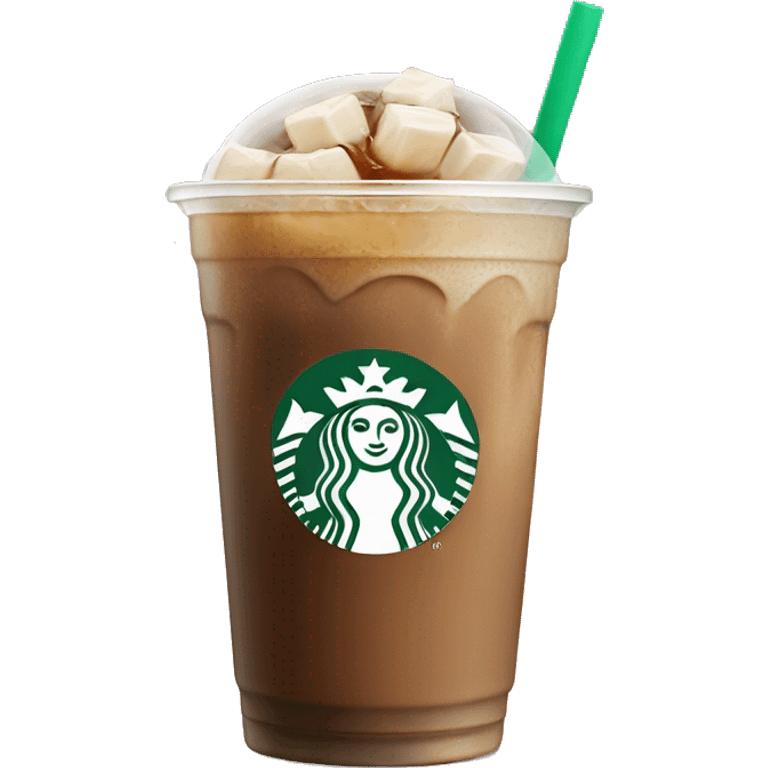 Starbuck ice coffee with ice cubes emoji