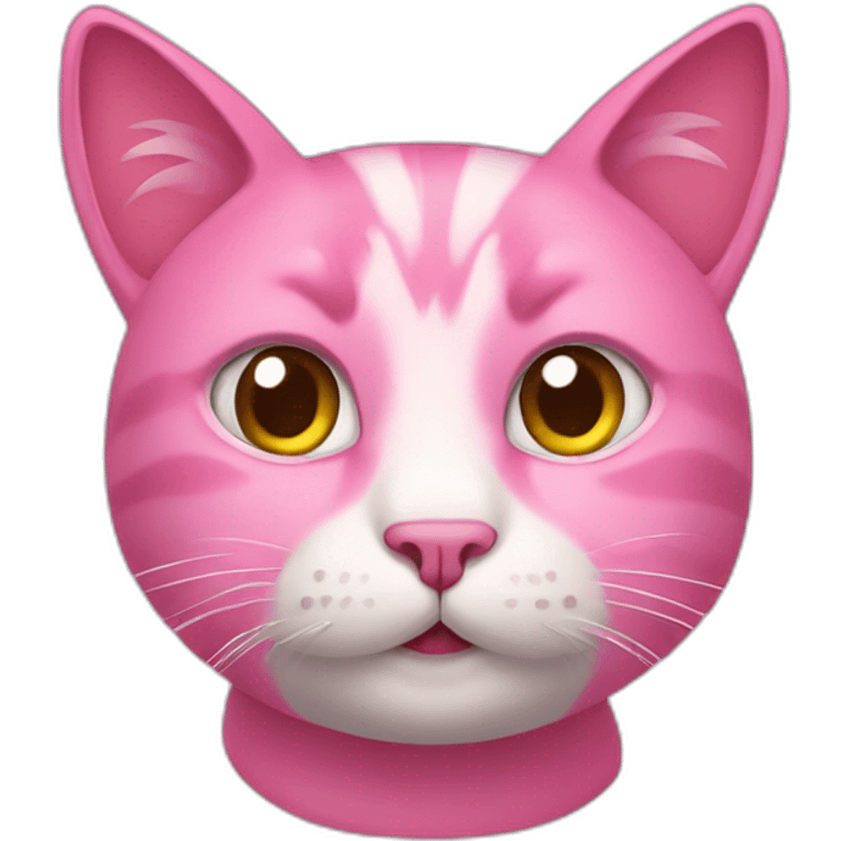 pink cat, cartoon style emoji