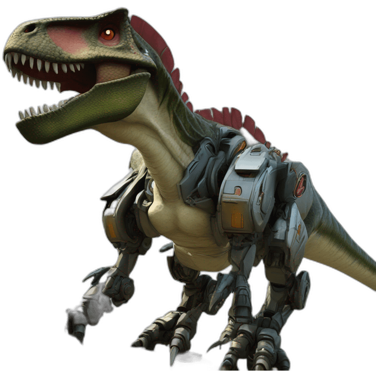 Tyrannosaurus Mech Warrior，upward view emoji