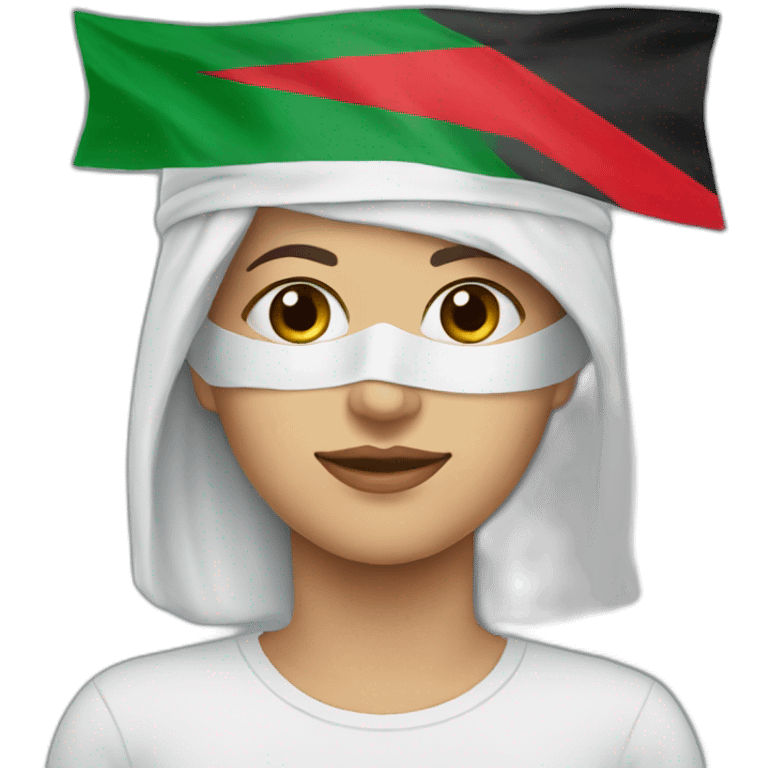 People-hat, Palestinian flag headband, and mask emoji