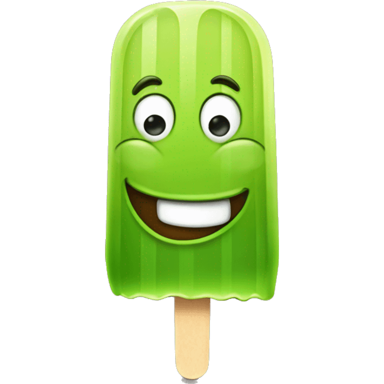 
happy green apple ice popsicle emoji