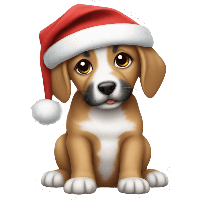 Puppy wearing a Santa hat  emoji