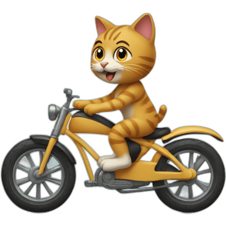 cat riding a bike emoji