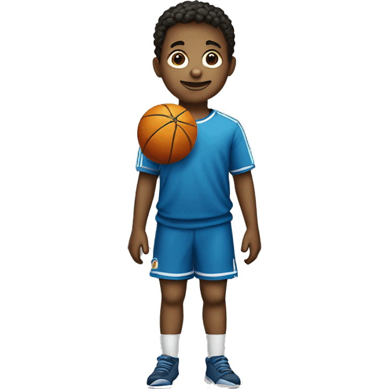 Niño con un infla balones emoji