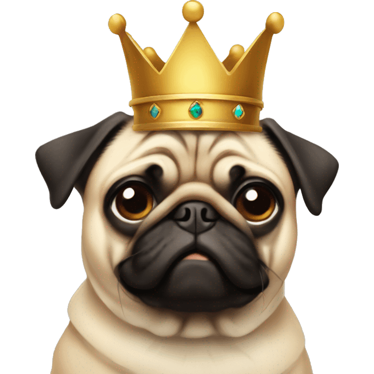 Pug dog with crown emoji