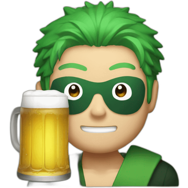 Zoro with beer emoji