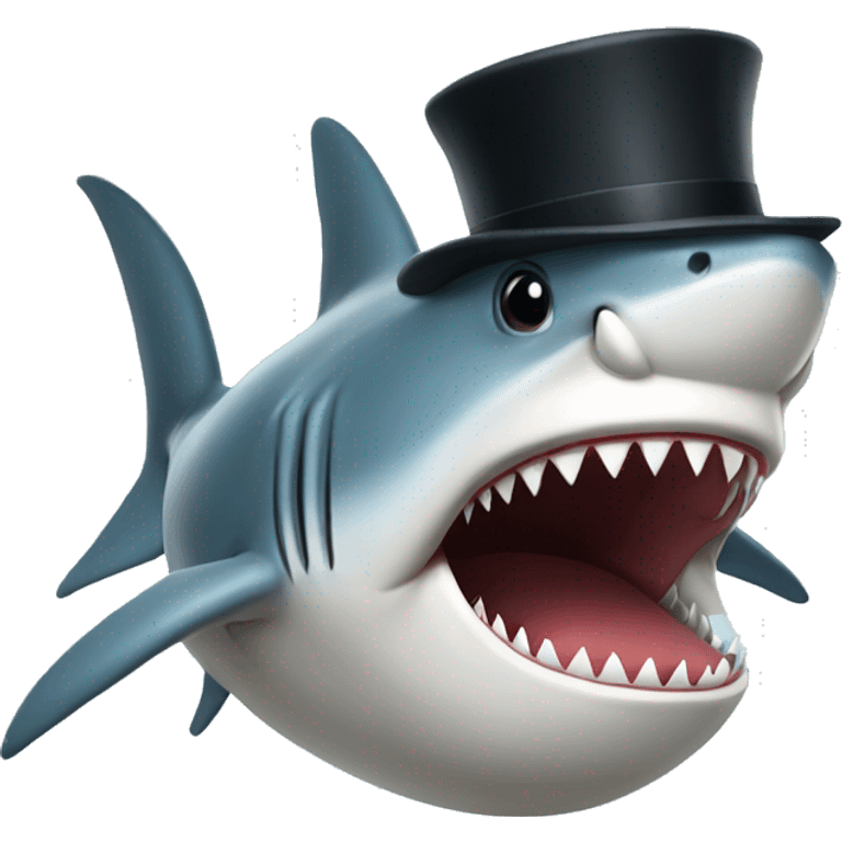 Shark with tophat emoji