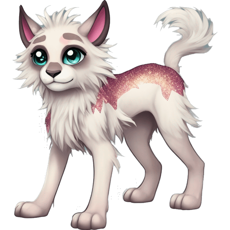 Cool cute Kawaii edgy fantasy animal sparkle fursona Fionbri by griffsnuff & LiLaiRa & Falvie full body emoji