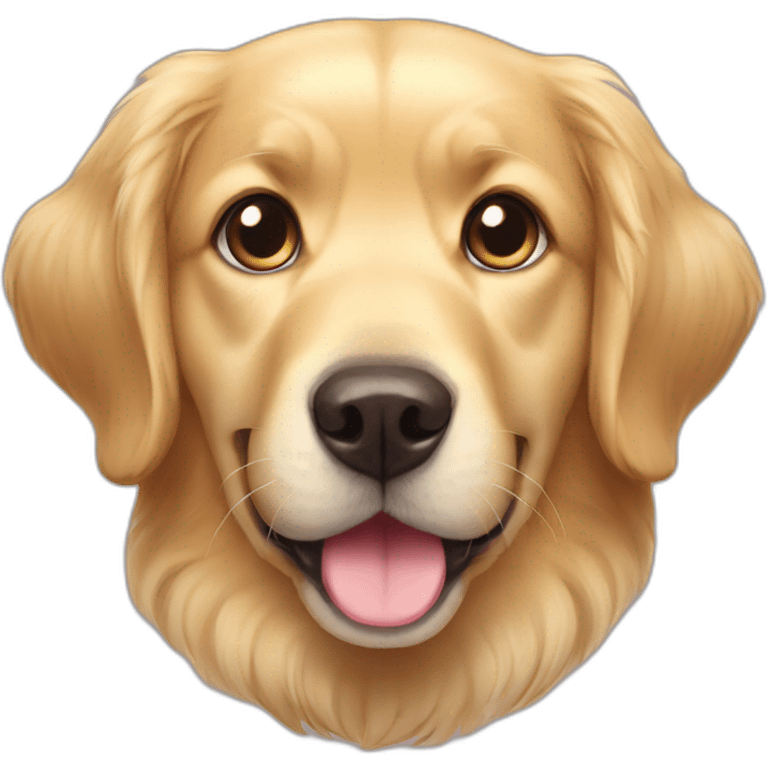 Golden retriever with kawaii eyes emoji