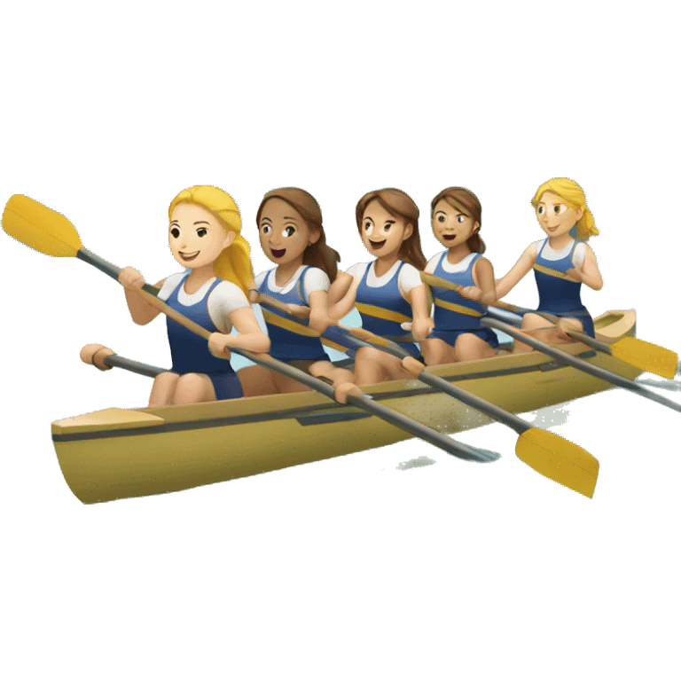 girls rowing team on a boat emoji