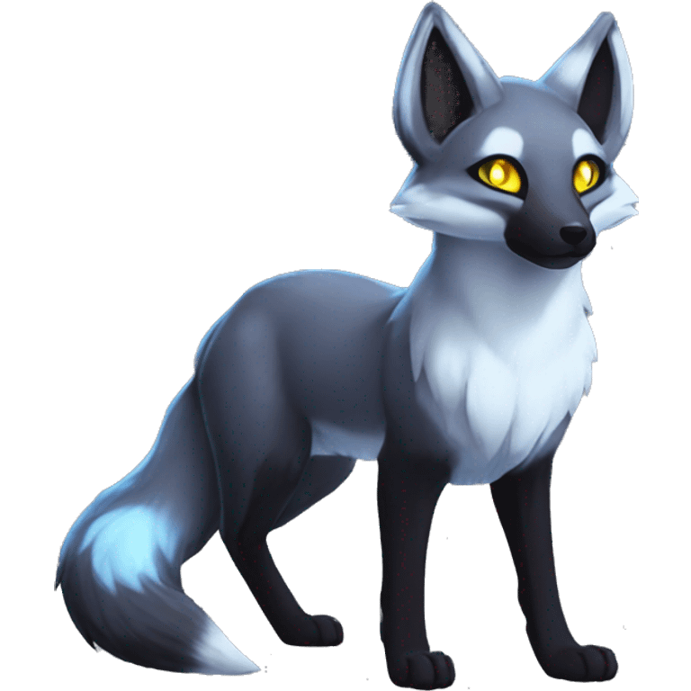 Arctic-Fox-Umbreon-Silver-Fox-hybrid with Anubis-rings full body emoji