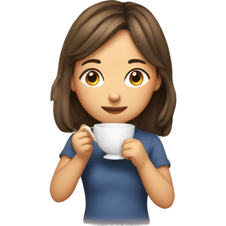 Girl sipping tea emoji