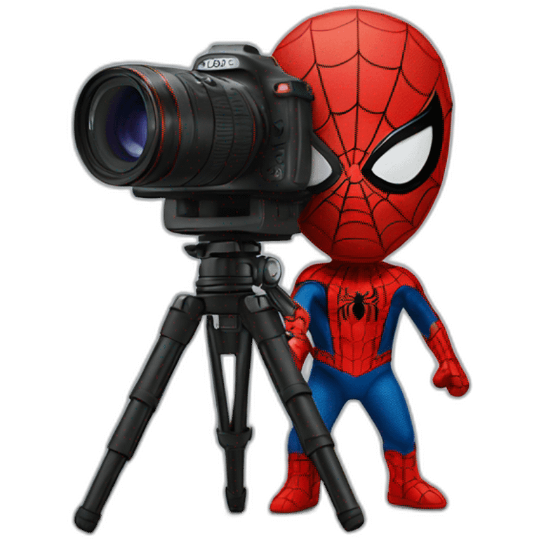 Spider-Man with a cinema camera emoji